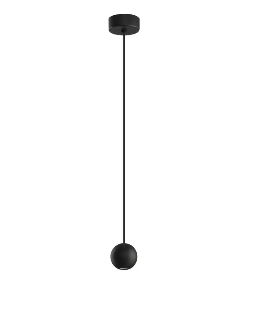 Pendul structura din Aluminiu Negru si abajur din Aluminiu Negru H158xL5cm IP20 4W 290lm 3000k NOCCI