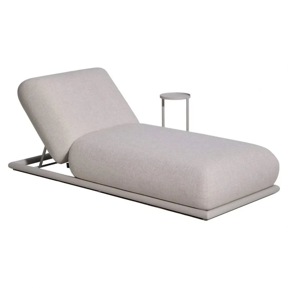 Sezlong de exterior din Stofa Bej si Metal Alb L196xH36cm Sullivan Richmond interiors
