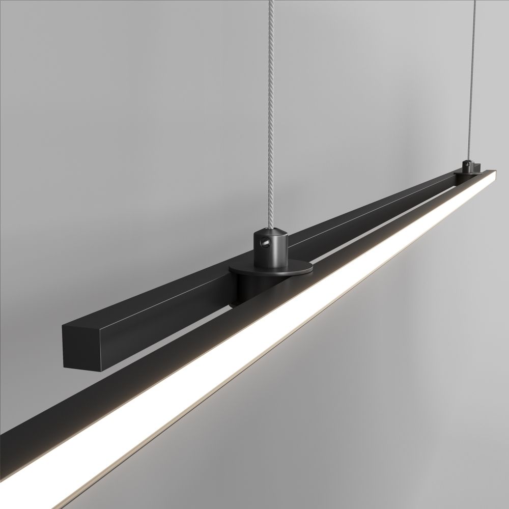 Lustra Dreptunghiulara din Aluminiu Negru 48W 2200lm 4000k L150xH120cm Halo