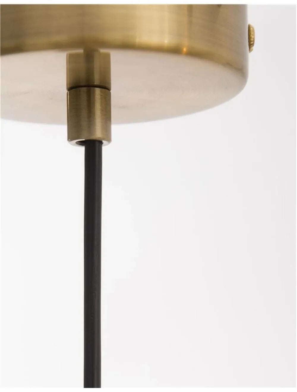 Pendul structura din Metal Alama si abajur din Sticla Alb H120xL25cm IP20 GRUS
