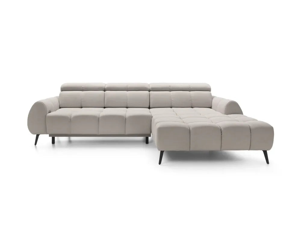 Coltar extensibil electric tapitat cu Catifea Bej Piano