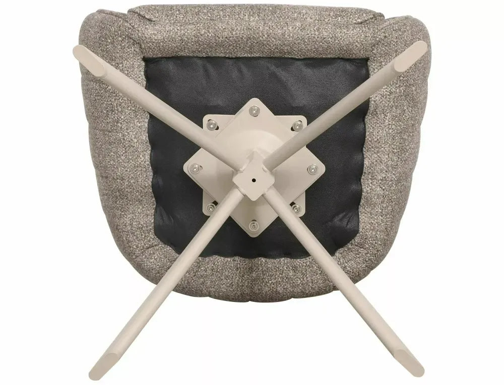 Scaun rotativ din Stofa Leo Maro si Metal Bej H86xL61xA58cm Azalia