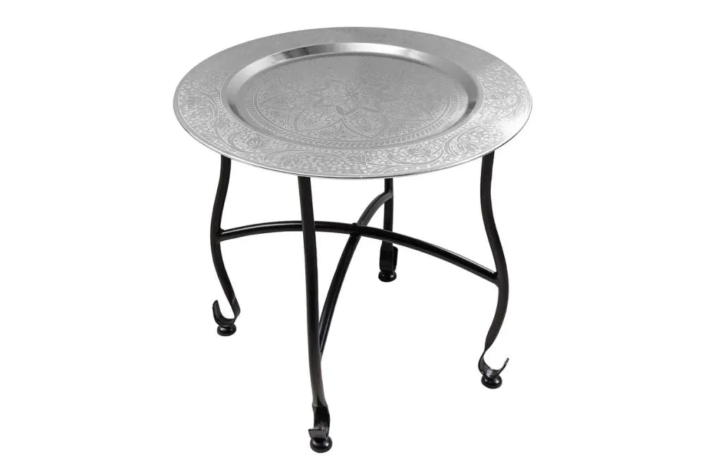 Masuta laterala din Metal Negru L40xH36cm Marrakesh