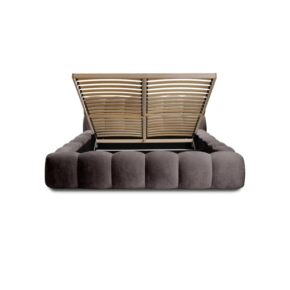Pat 180x200cm tapitat cu Chenille Gri inchis Boston