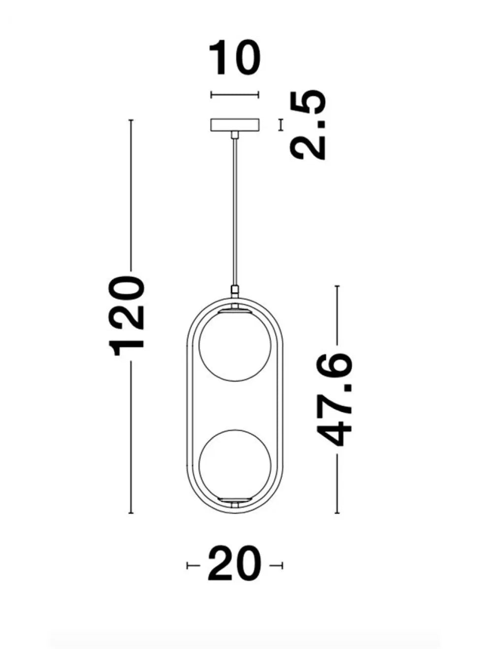 Pendul structura din Metal Auriu si abajur din Sticla Alb H120xL20cm IP20 OBITAR