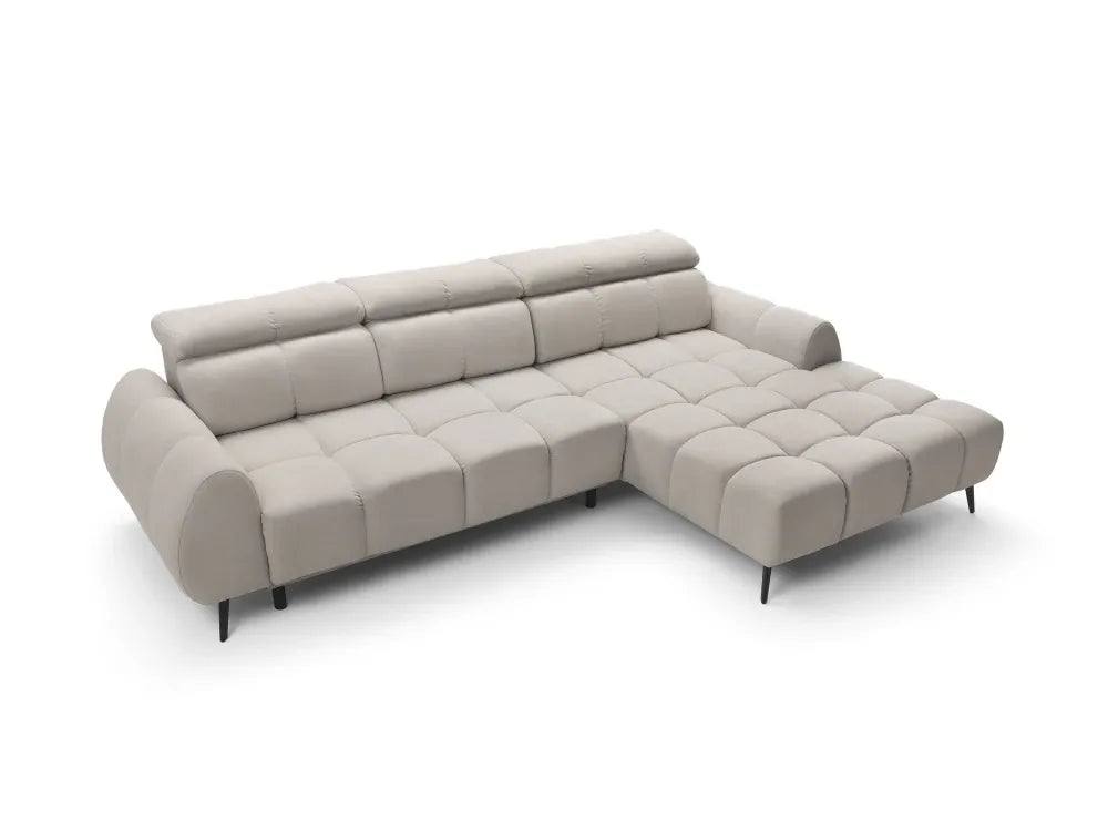 Coltar extensibil electric tapitat cu Catifea Bej Piano