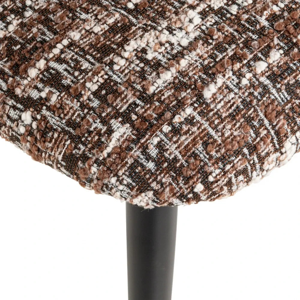 Scaun de insula din Stofa Maro si Metal Negru L46xH95cm Dantes Richmond interiors