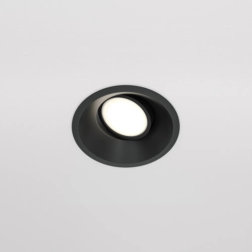 Spot incastrat rotund din Aluminiu Negru H4.5xD9cm IP 20 GU10 50W Dot