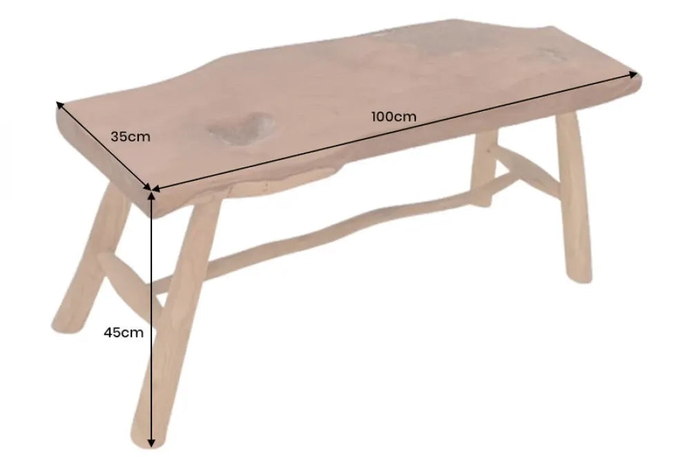 Bancheta din Lemn de tec Maro H45xL100cm Root
