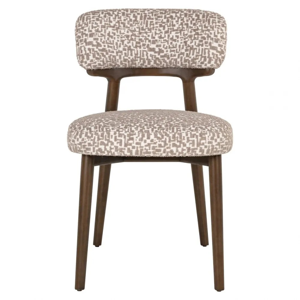 Set 2 scaune din Stofa Bej si Lemn de fag Maro L47xH76cm Basker Richmond interiors