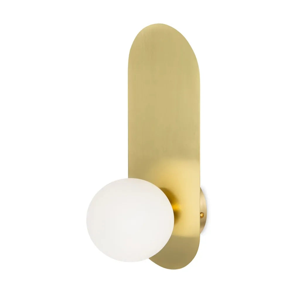 Aplica perete din Metal Auriu si Sticla Alb H31xL13cm Bao