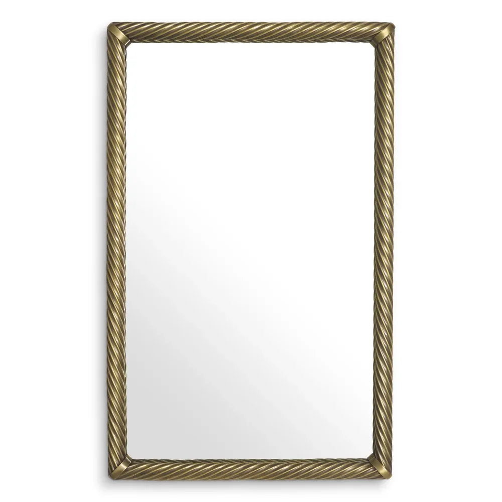 Oglinda cu rama din Lemn/Metal Alama L50xH80cm Salvi rectangular Eichholtz