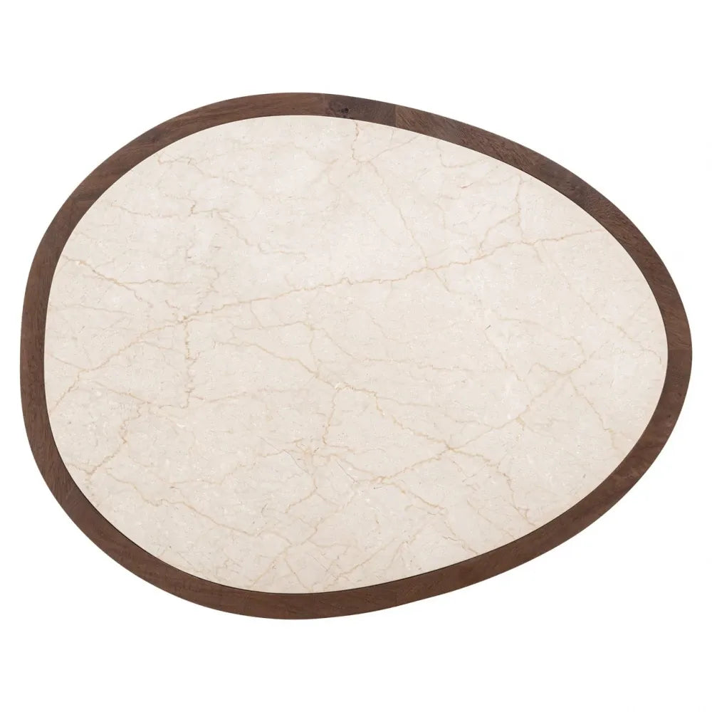 Masuta de cafea din Lemn de mango Maro si Lemn de mango/Marmura Maro/Bej L90xH39cm Melrose Richmond interiors