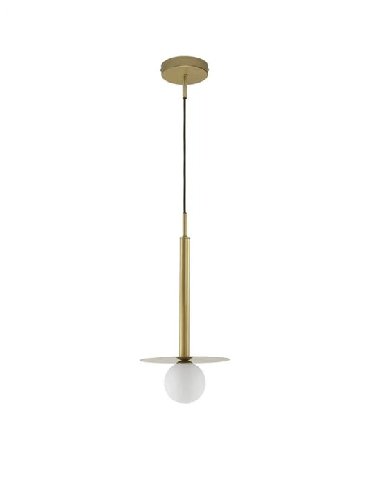 Pendul structura din Metal Auriu si abajur din Sticla Alb H150xL22cm IP20 PIELO