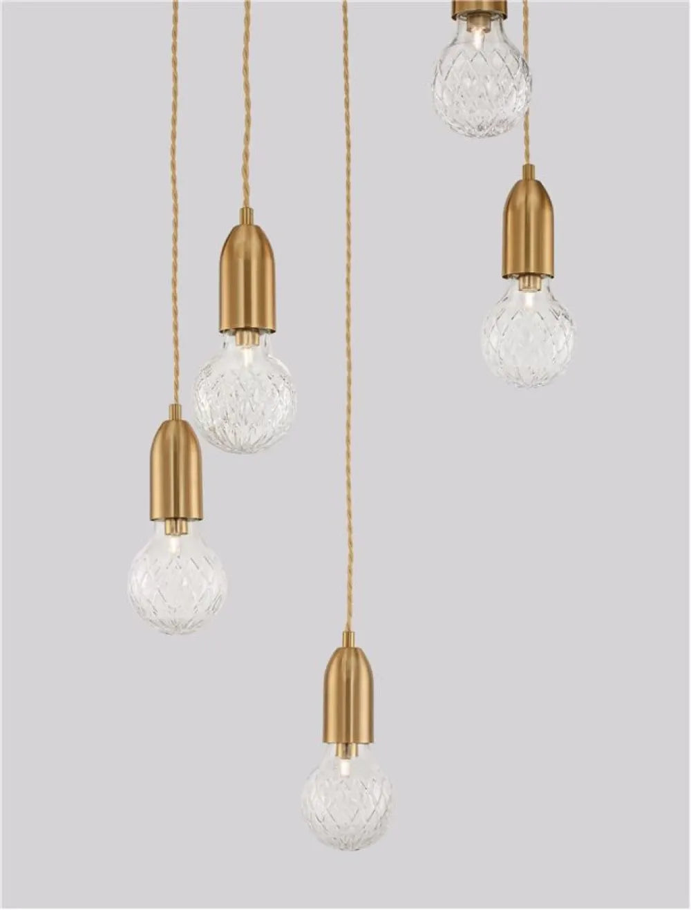 Lustra structura din Metal Alama si abajur din Sticla Transparent H150xL40cm IP20 VEDA