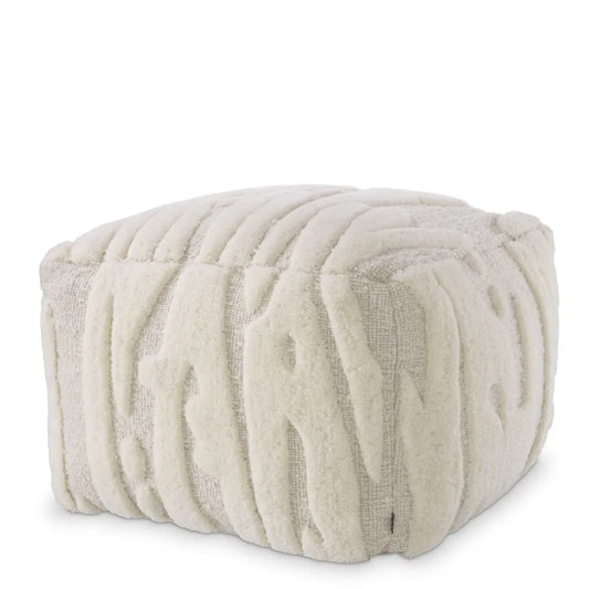 Taburet tip beanbag  tapitat cu Stofa Ivory L60xA60xH40cm Zenon Eichholtz