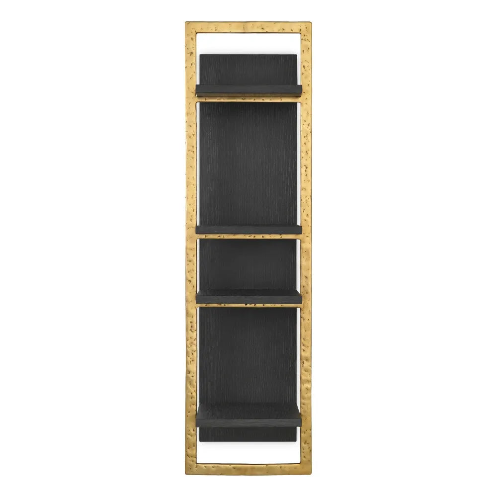 Raft suspendat din Furnir de stejar/Metal Gri carbune/Alama L45xH160cm Belcanto Eichholtz
