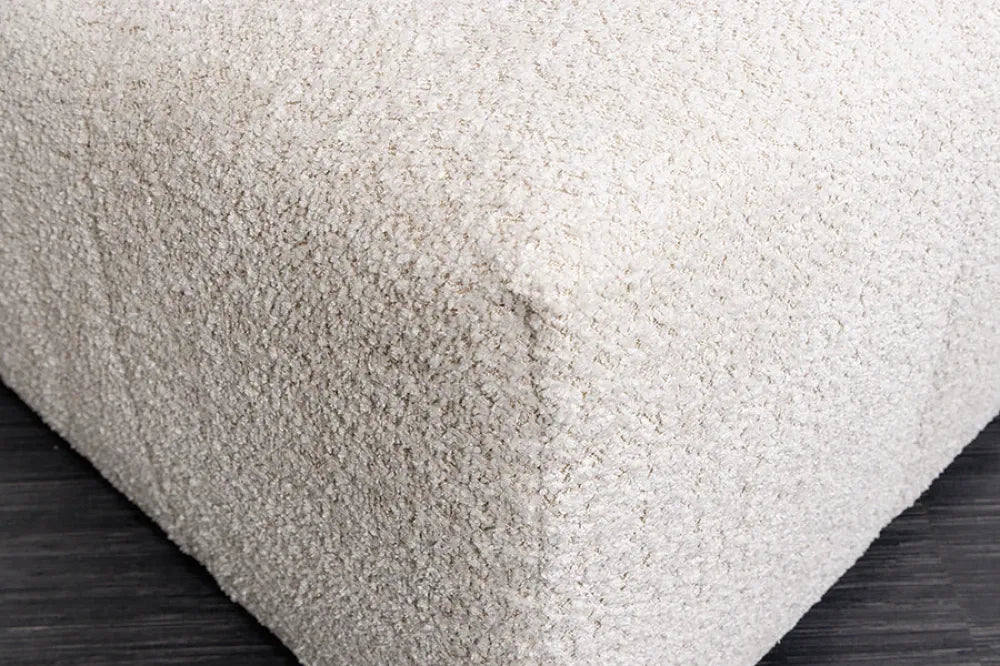 Puf tapitat cu Stofa boucle Bej sampanie L118xH44cm ROYAL