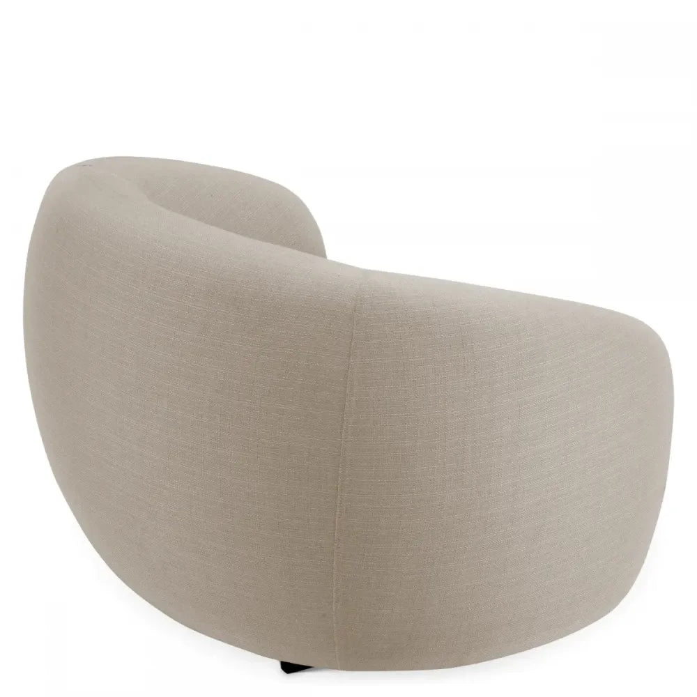 Fotoliu de exterior din Metal Negru si Stofa Bej H52xL100xA88cm Brice Eichholtz