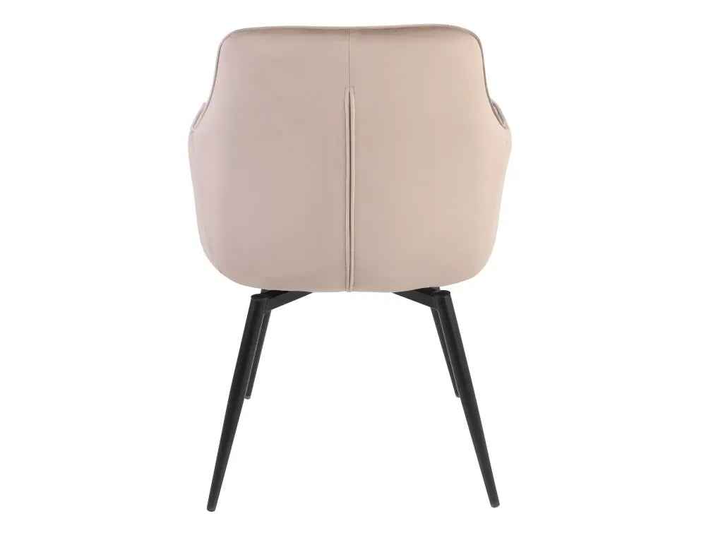 Set 2 scaune din Catifea Bej inchis si Metal Negru Hx88Lx55xA58cm Servio
