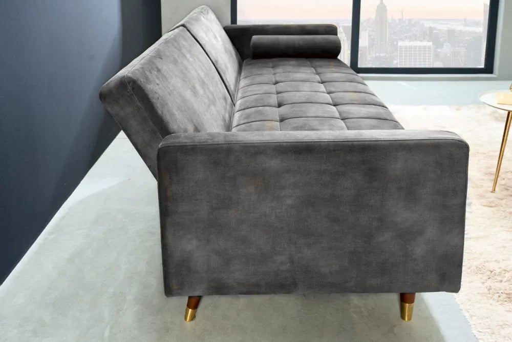 Canapea tapitat cu Catifea Gri L196cm Couture