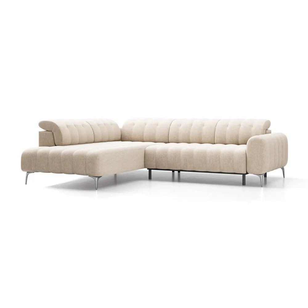 Coltar extensibil electric tapitat cu Stofa Bej Padova II