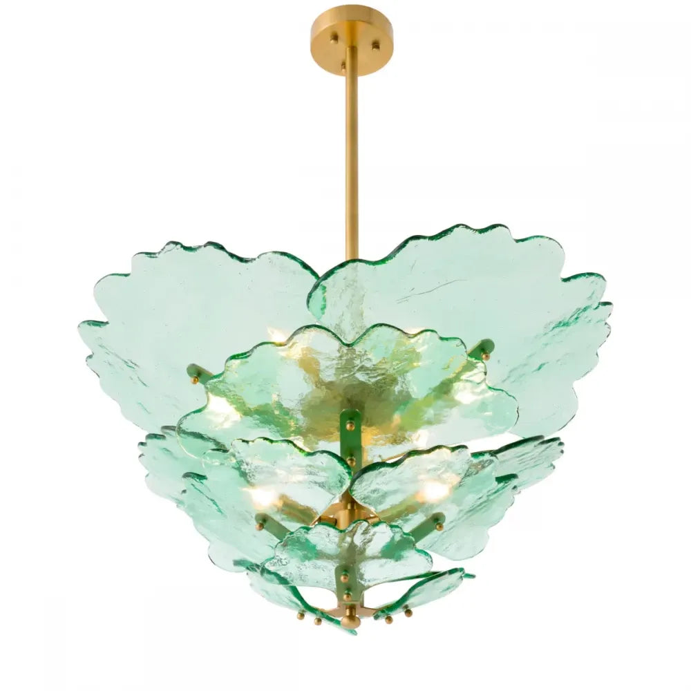 Candelabru din Otel inoxdabil Alama atichizata si Sticla Verde H54xD83cm Florina Eichholtz