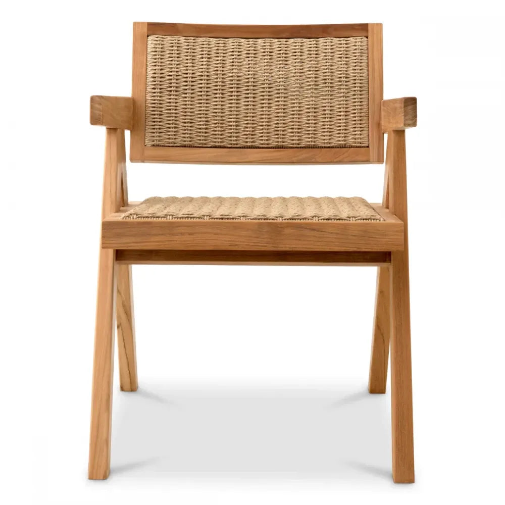 Scaun de exterior din Lemn de tec Maro si Polietilena Maro H78xL56xA65.5cm Kristo Eichholtz
