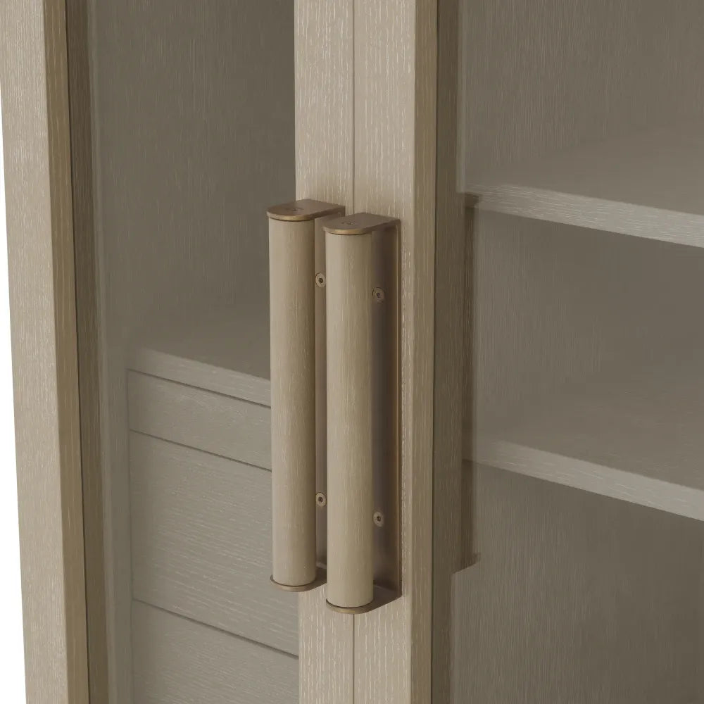 Dulap bar din Furnir de stejar Maro deschis si Metal Alama L110xH150cm Connaught Eichholtz