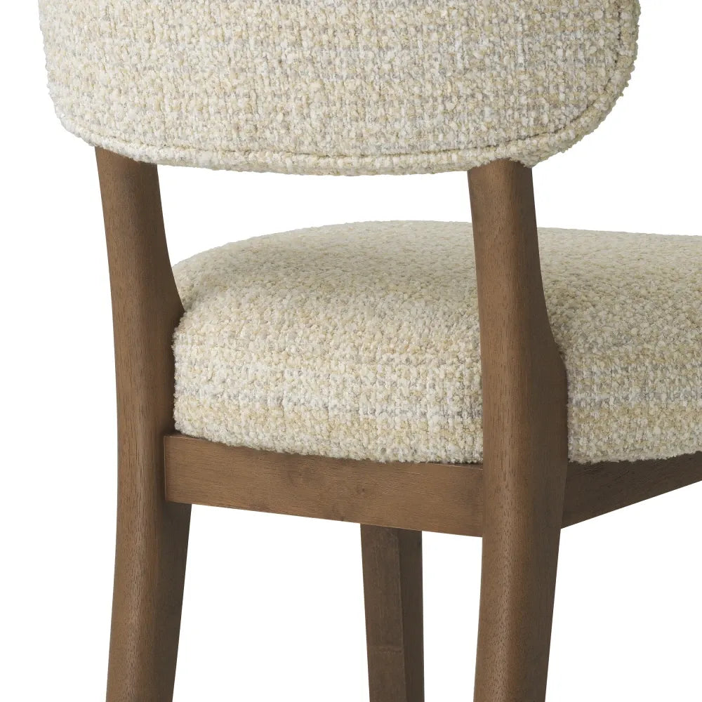 Scaun tapitat cu Chenille Bej L55.5xA63.5xH77.5cm Duveen Eichholtz