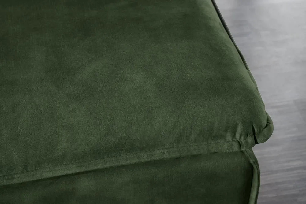 Puf cu husa detasabila din Lemn Negru si Catifea Verde H42xL100cm Heaven