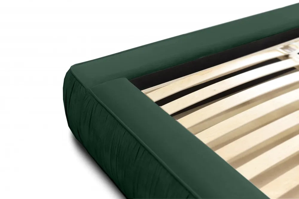 Pat 160x200cm tapitat cu Catifea Verde Naomi