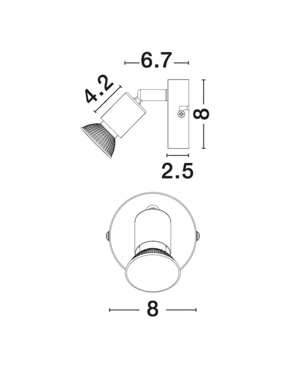 Aplica de perete din Metal Alb H10.9xL8cm IP20 BASE