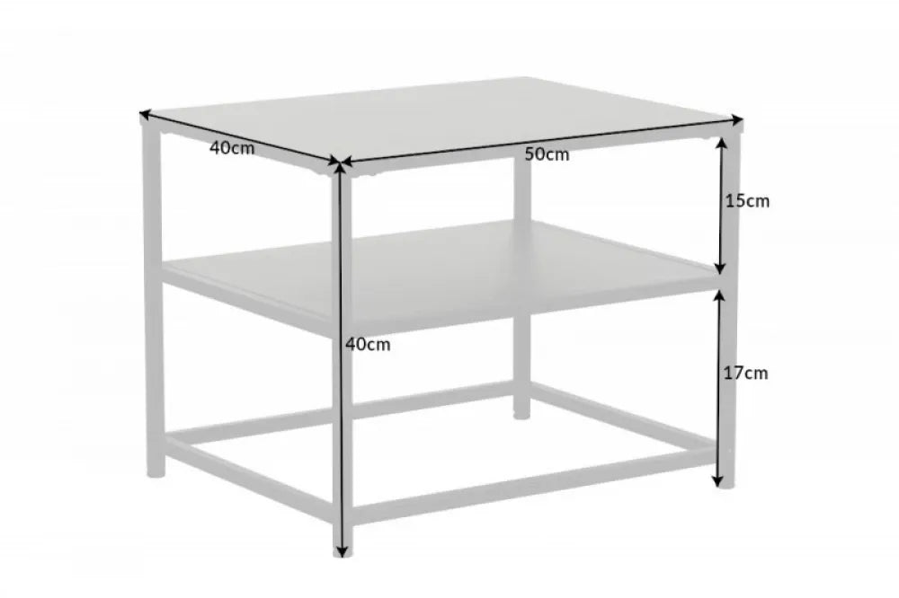Masuta laterala Dreptunghiulara din Metal Negru si Metal Negru L50xH40cm Dura Stell