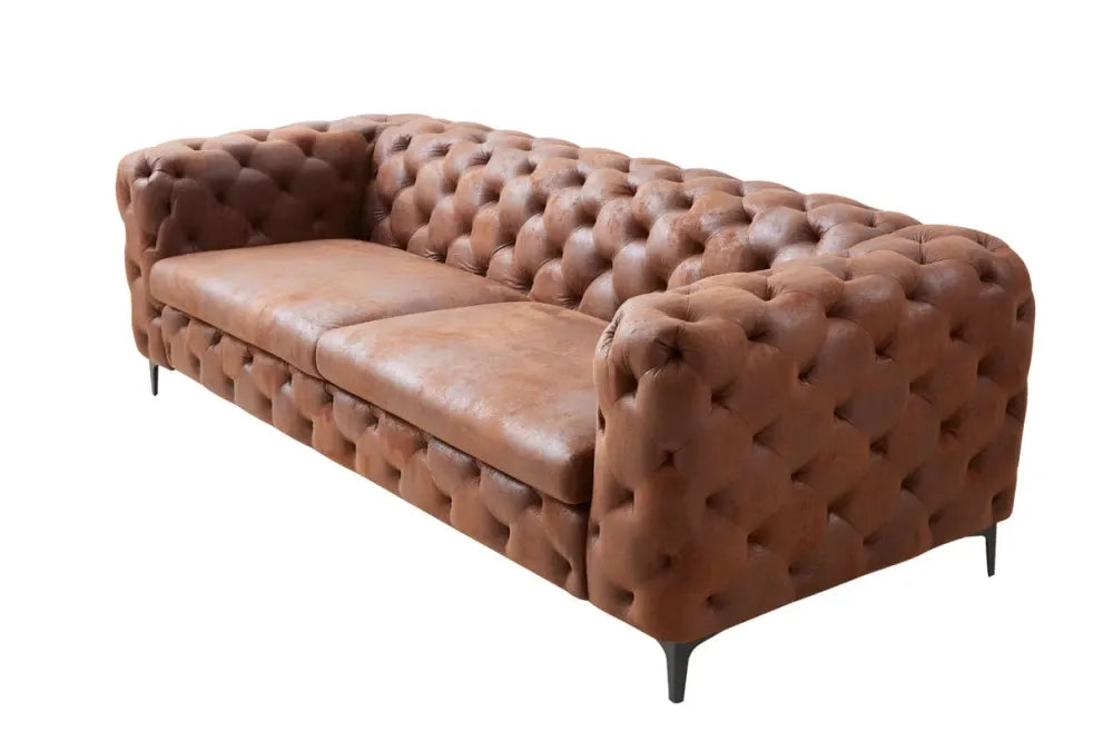 Canapea 3 locuri tapitat cu Microfibra Maro L235cm Modern Barock
