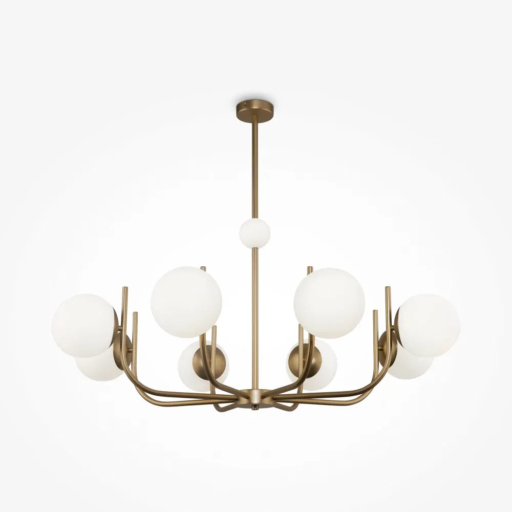 Lustra rotunda din Sticla Alb cu 8 becuri D103xH79cm Rendez-vous
