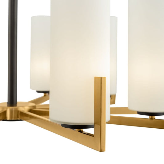 Candelabru rotund cu inaltime reglabila din Sticla Alb cu 10 becuri D86xH77cm Fortano