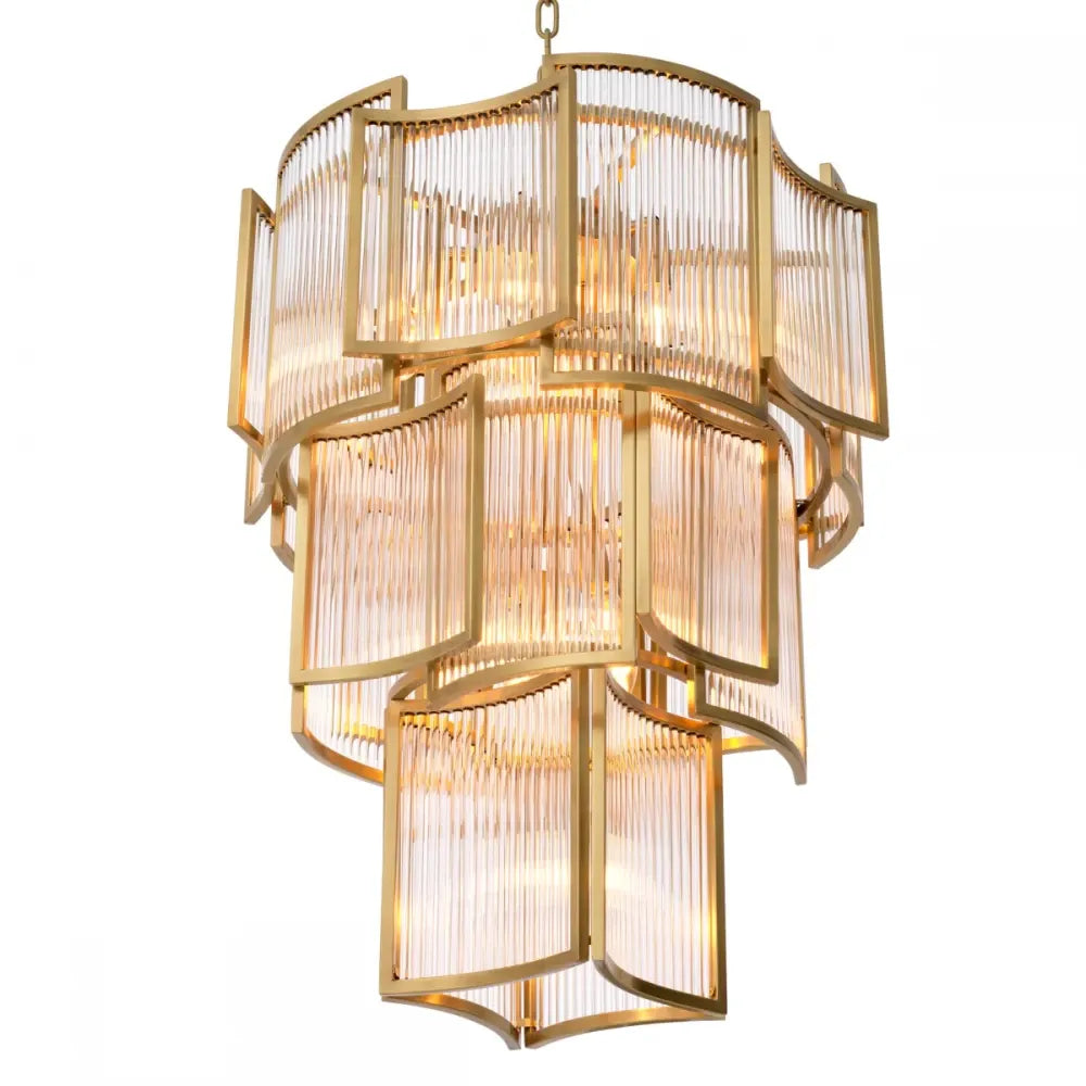 Candelabru din Metal Alama atichizata si Sticla Transparent H84xD58cm Jet set Eichholtz