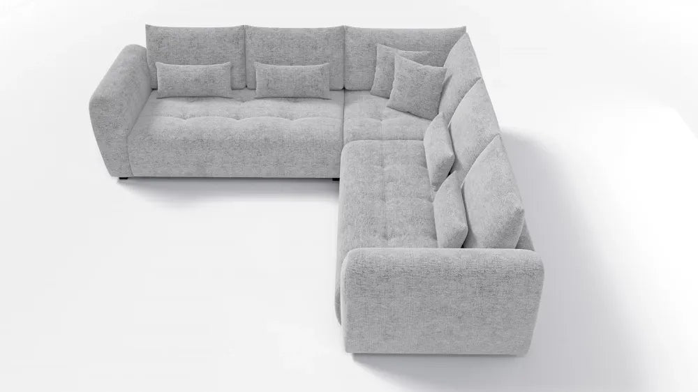 Coltar simetric tapitat cu Chenille Sajma 20 Gri deschis L306x306cm Trezzo