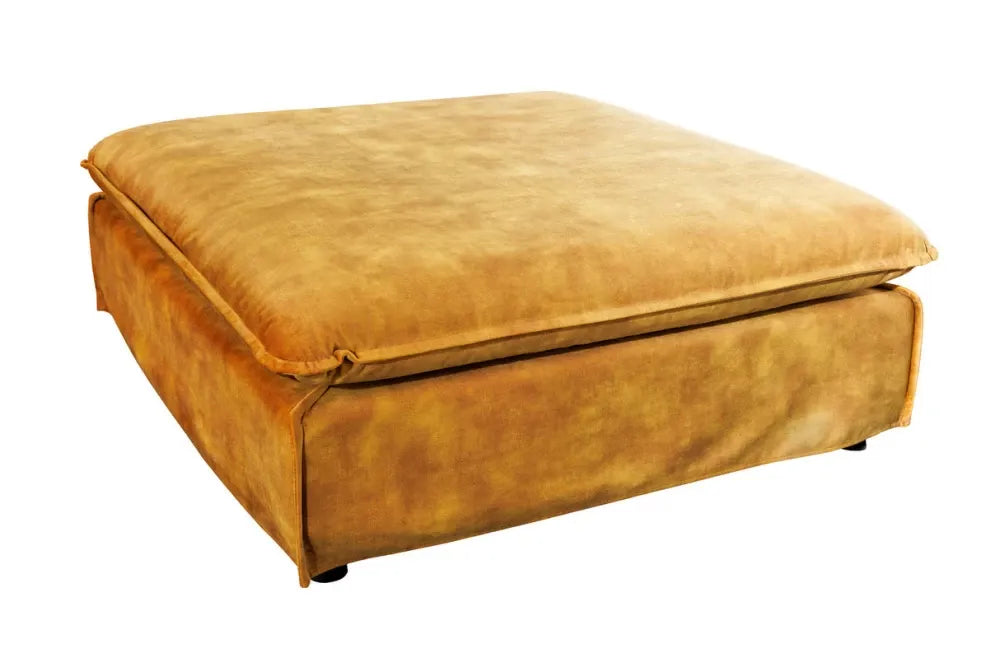 Puf cu husa detasabila din Lemn Negru si Catifea Galben H42xL100cm Heaven