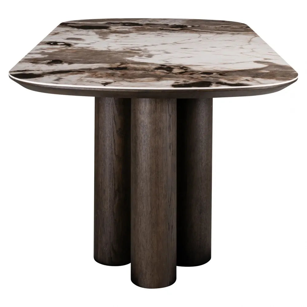 Masa din Furnir de stejar Maro si Ceramica Multicolor L230xH75cm Langford Richmond interiors