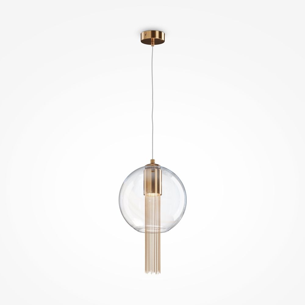 Pendul din Metal si Sticla Bronz/Transparent D25xH176cm Flusso