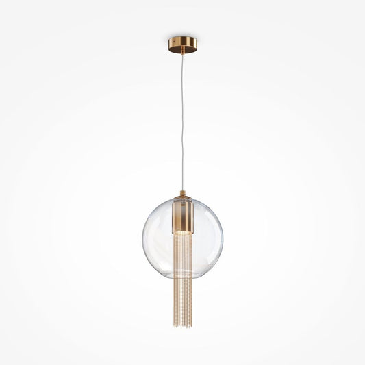Pendul din Metal si Sticla Bronz/Transparent D25xH176cm Flusso
