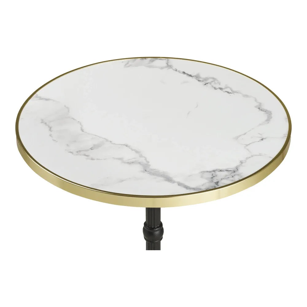 Masa de exterior din Fonta Negru si Placaj Alb D60xH74cm Bistro