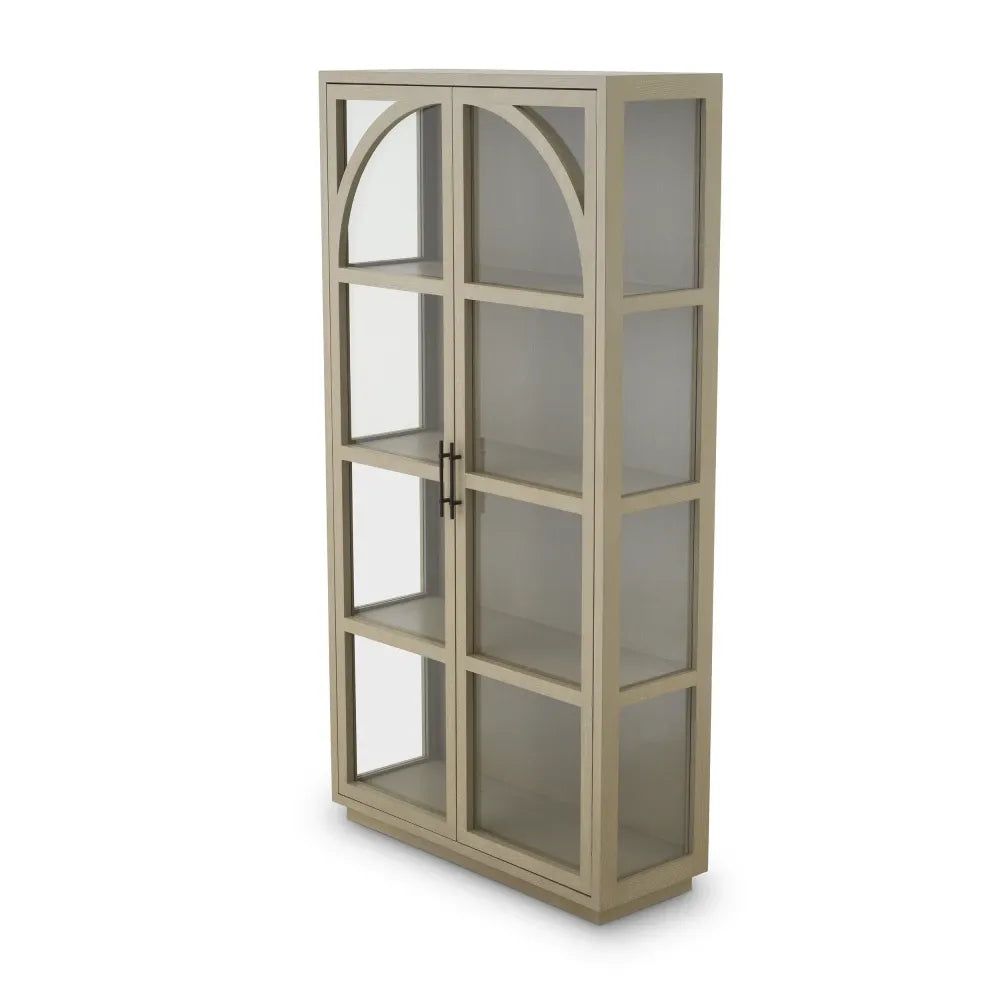 VItrina din MDF/Funir de stejar Maro deschis L118xH210cm San Bernardino Eichholtz