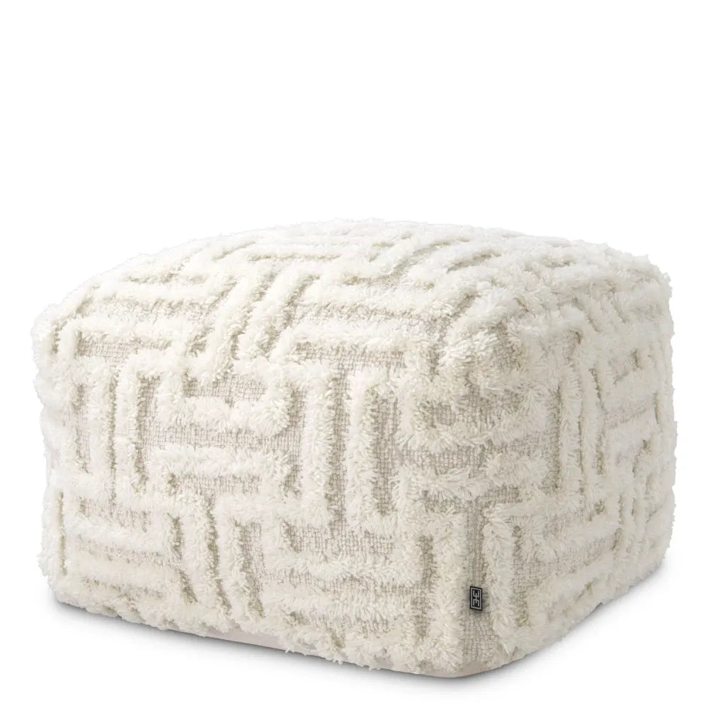 Taburet tip beanbag  tapitat cu Stofa Ivory L60xA60xH40cm Amphion Eichholtz