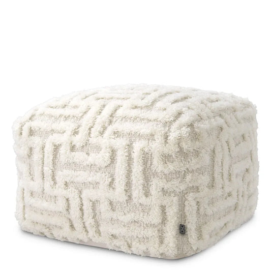 Taburet tip beanbag  tapitat cu Stofa Ivory L60xA60xH40cm Amphion Eichholtz