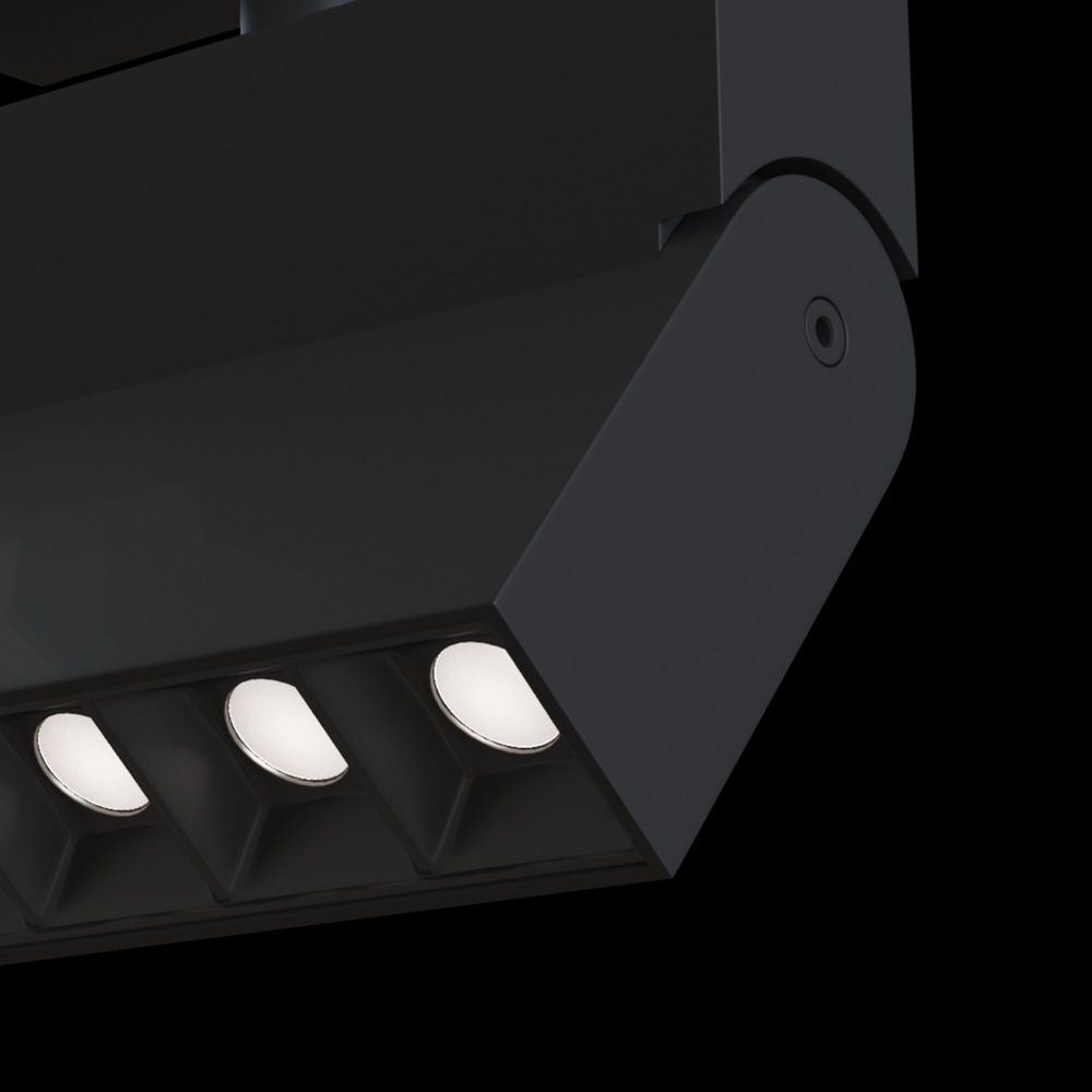 Spot Dreptunghiular pentru sina magnetica din Aluminiu Negru Points L14xH17cm 700lm