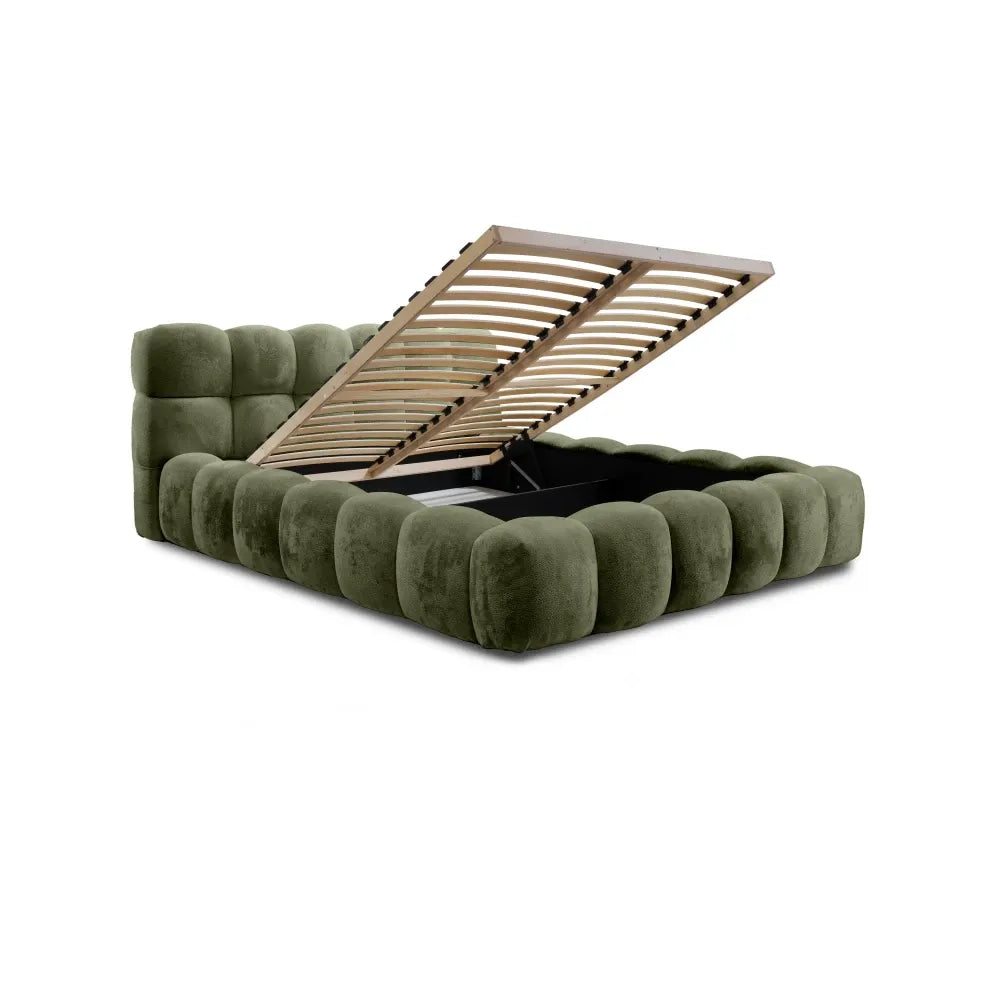 Pat 180x200cm tapitat cu Chenille Verde Boston