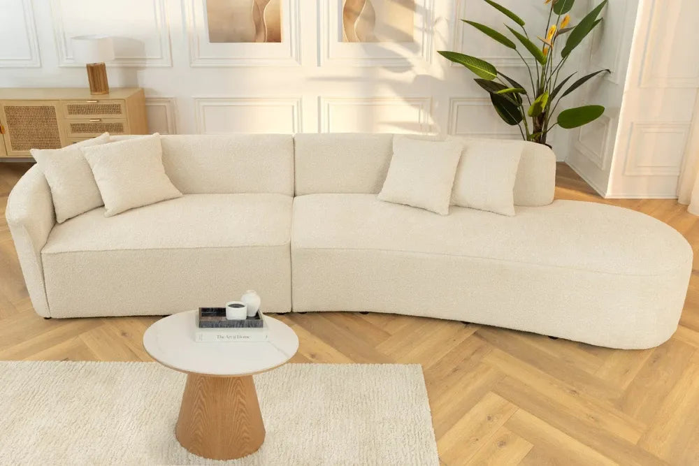 Canapea 3 locuri tapitat cu Stofa boucle Bej L330cm Atelier
